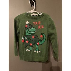 H&M green tree Rex Christmas size 4 to 6 years long sleeved shirt